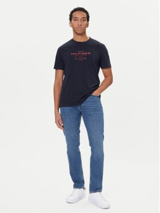 Tommy Hilfiger T-Shirt Stack Graphic MW0MW40002 Granatowy Regular Fit