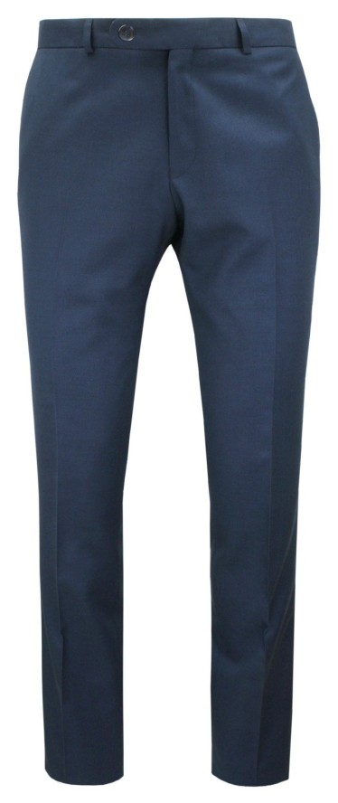 Męskie, Eleganckie Spodnie Wełniane - MEN'SFIELD - Granatowe