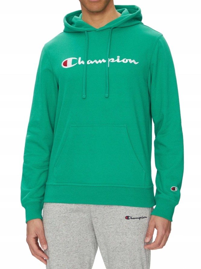 BLUZA męska CHAMPION 220726-GS130 kangurka z kapturem bawełniana zielona XL
