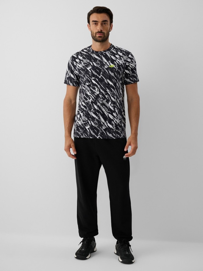 4F T-shirt regular z nadrukiem męski - czarny M