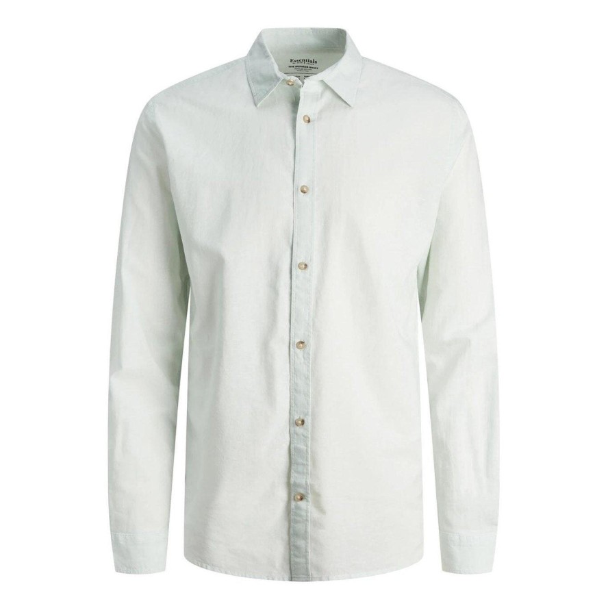 Koszula Jack & Jones Letnia Mieszanka Lnu kojące morze