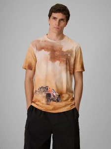 T-shirt regular z nadrukiem męski 4F 4FRSS26TTSHM4237