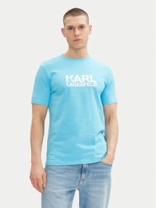 KARL LAGERFELD T-Shirt 755087 552235 Błękitny Regular Fit
