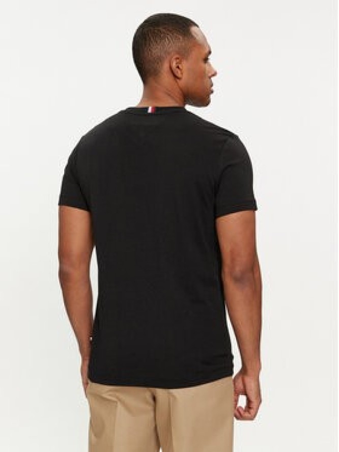 Tommy Hilfiger T-Shirt Global Stripe MW0MW34388 Czarny Regular Fit