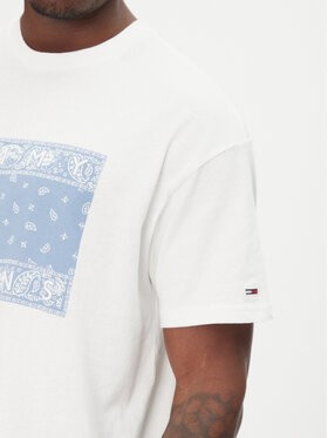 Tommy Jeans T-Shirt Paisley Flag DM0DM20810 Écru Relaxed Fit