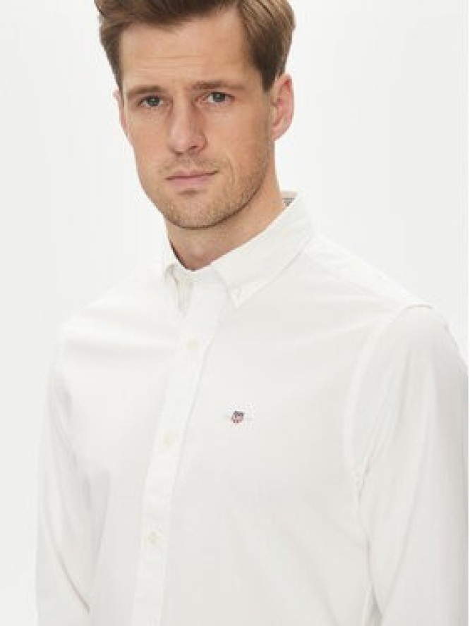 Gant Koszula Slim Oxford Stretch 3230115 Biały Slim Fit