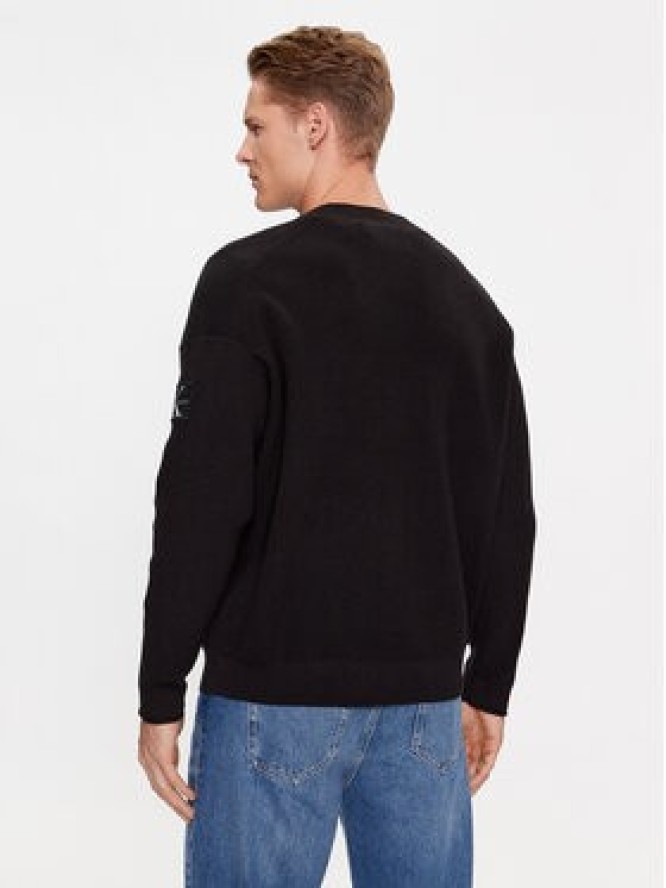 Calvin Klein Jeans Kardigan Badge Skater J30J324327 Czarny Relaxed Fit