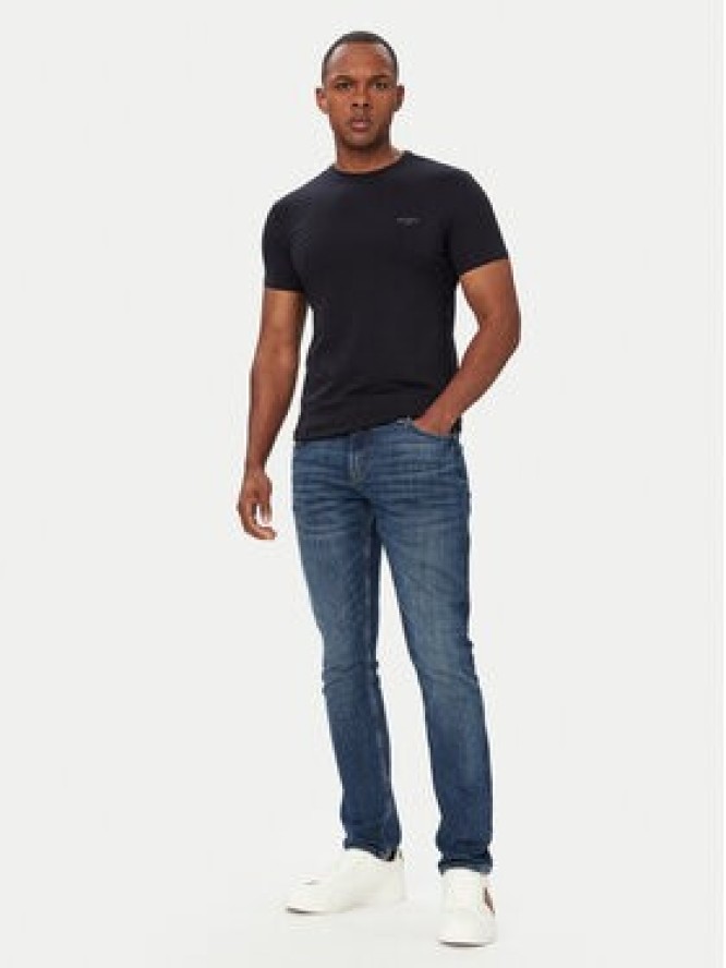 Guess T-Shirt M6YI24 K3728 Granatowy Extra Slim Fit