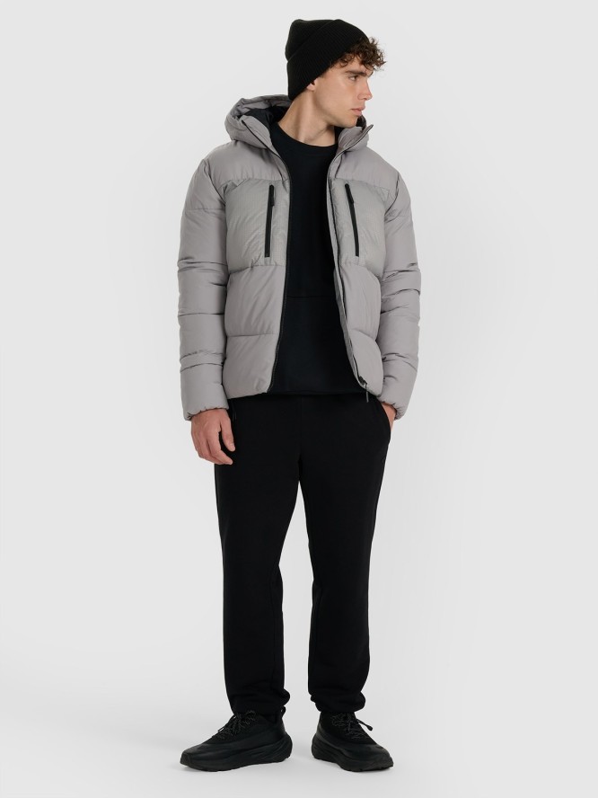 4F Kurtka puchowa z syntetycznym wypełnieniem męska - szara XXL