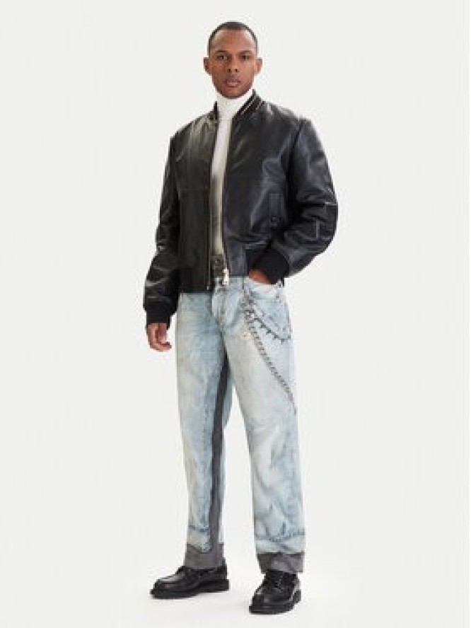 Versace Jeans Couture Kurtka skórzana 80GAVP06 CPPS3 Czarny Regular Fit