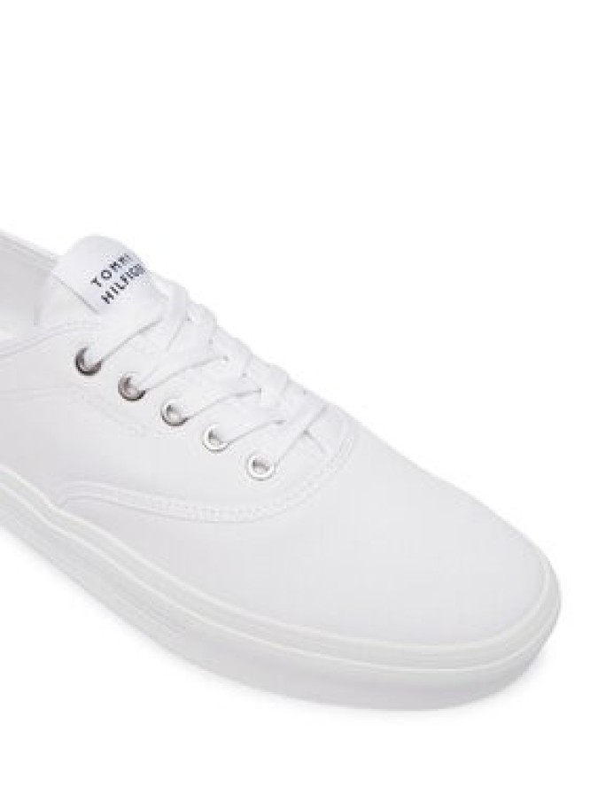 Tommy Hilfiger Tenisówki Th Vulc Cup Long Lace Canvas FM0FM05874 Biały