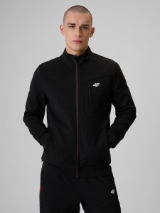 4F Bluza dresowa regular bez kaptura męska - czarna XL