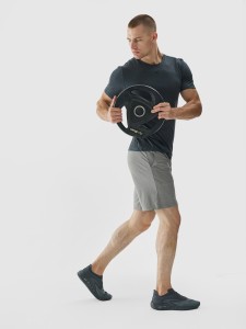 4F Spodenki treningowe regular szybkoschnące męskie - szare S