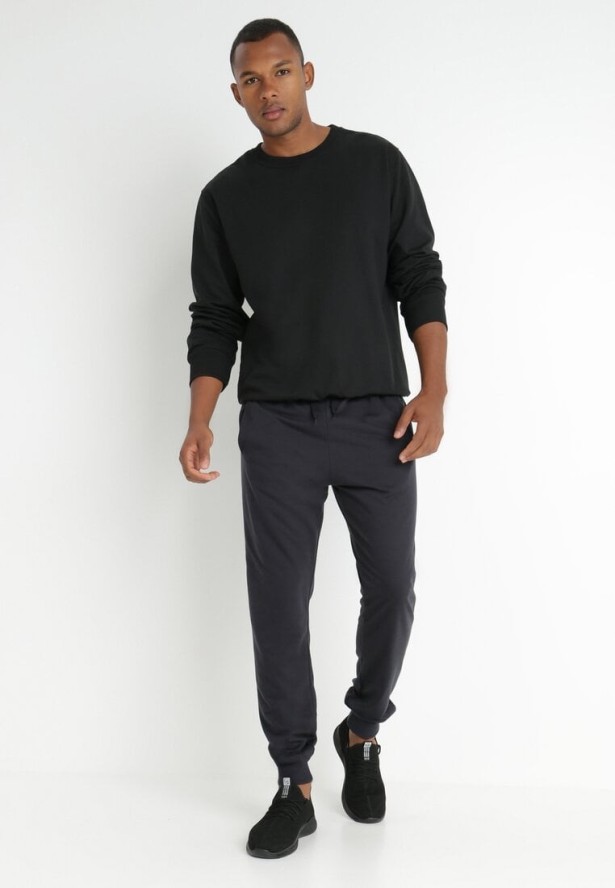 Granatowe Spodnie Dresowe Joggery Analía