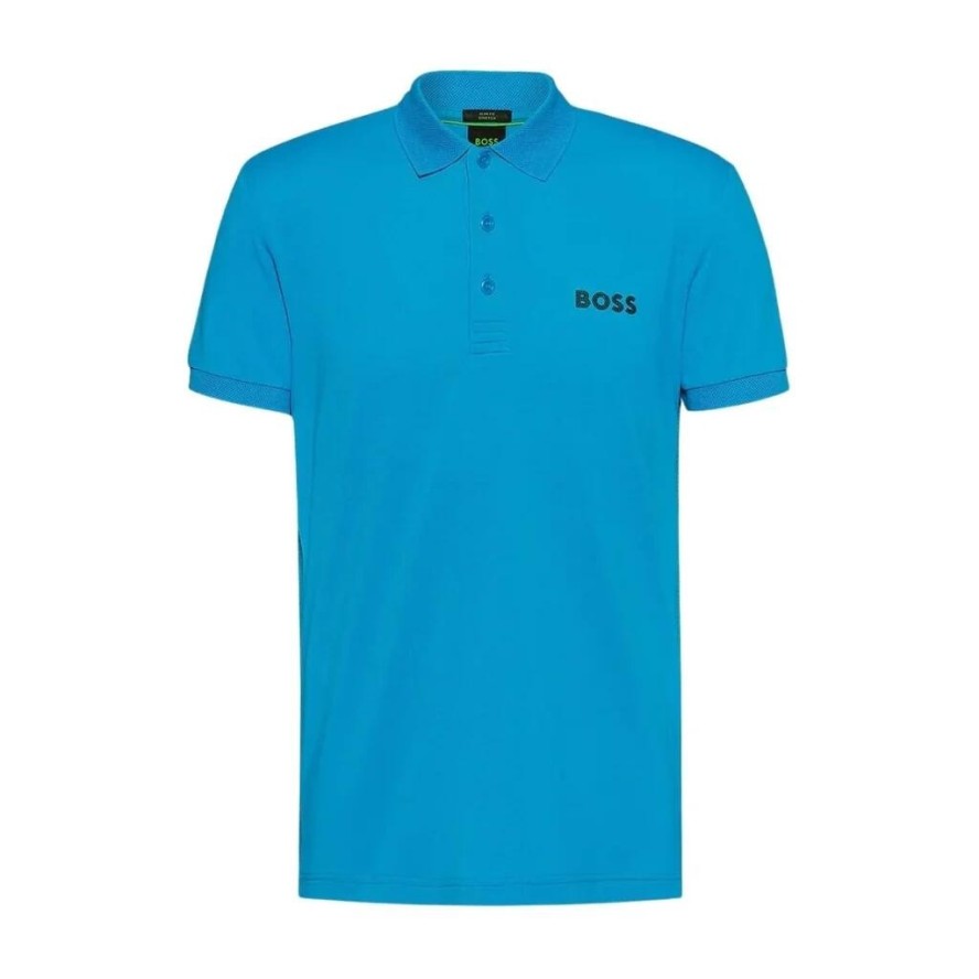 Koszulka Polo męska BOSS Paule Turquoise/Aqua slim fit turkusowa (50512789-442)
