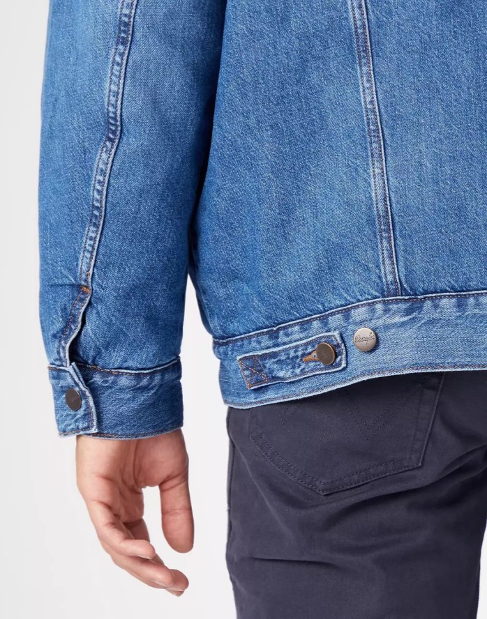 WRANGLER OVERSIZED SHERPA MĘSKA KURTKA JEANSOWA NEW FAVORITE W478LH21Y 112323627