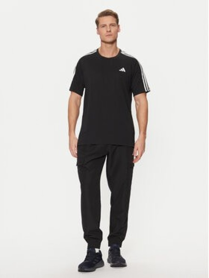 adidas Koszulka techniczna Own the Run 3-Stripes IQ3834 Czarny Regular Fit