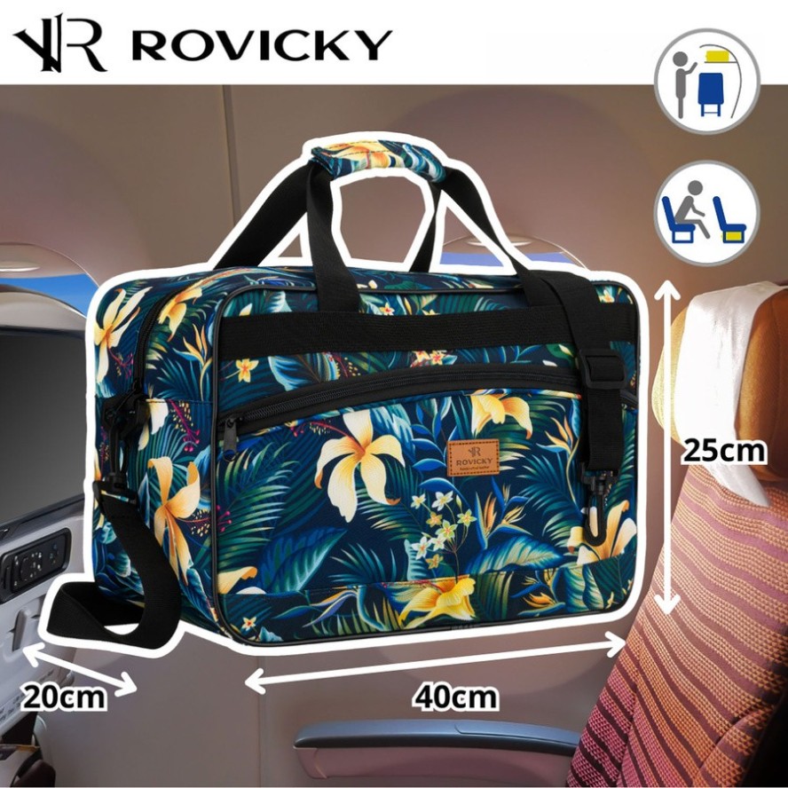 Torba podróżna Rovicky R-TL15608 print niebieski kwiaty