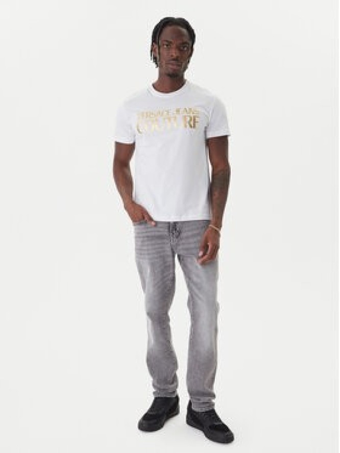 Versace Jeans Couture T-Shirt 79GAHT05 CJ00T Biały Regular Fit