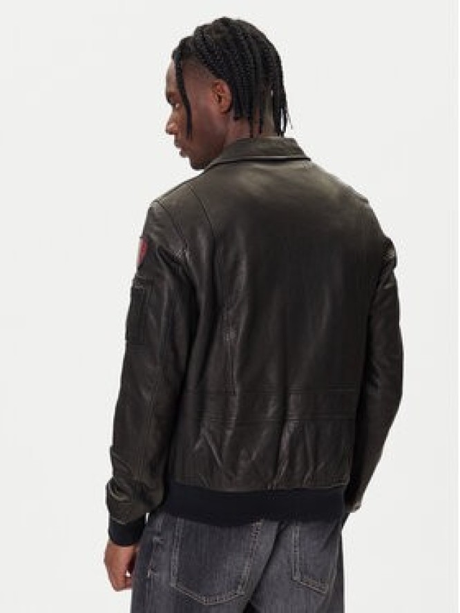 Aeronautica Militare Kurtka skórzana 252PN0895U100839 Czarny Regular Fit