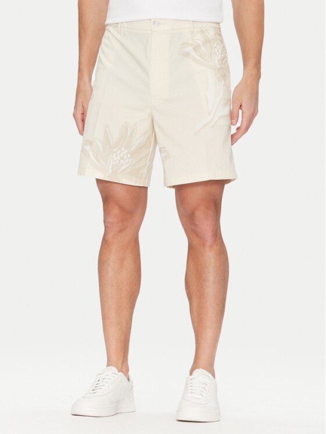 BOSS Szorty materiałowe C-Karlos 50538839 Écru Regular Fit