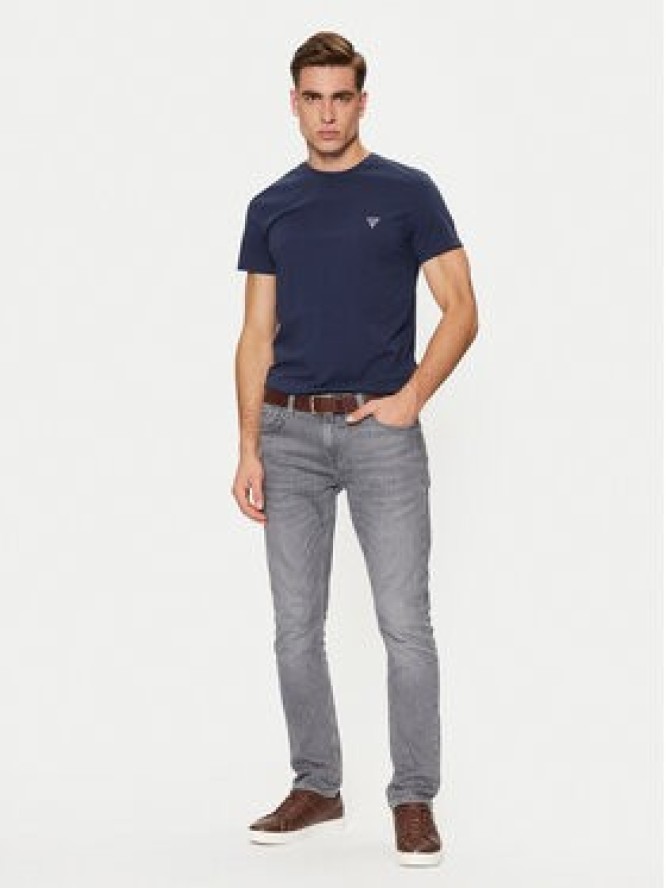 Guess T-Shirt Caleb U97M00 KCD31 Granatowy Slim Fit