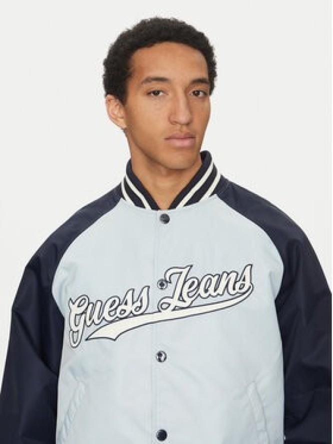 Guess Jeans Kurtka bomber M5GL32 WHAA2 Błękitny Regular Fit