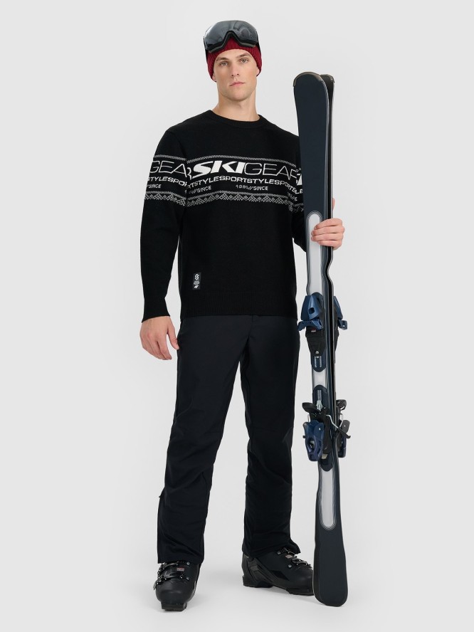 4F Sweter regular z wełną męski - czarny XL