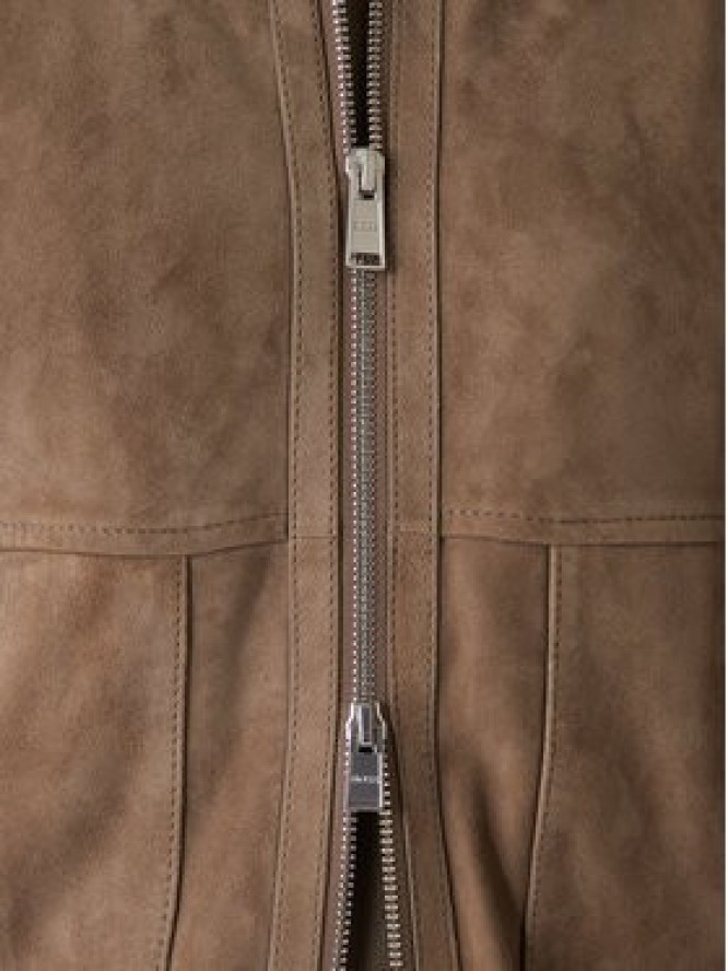 BOSS Kurtka skórzana H-Maparo 50547673 Beżowy Regular Fit