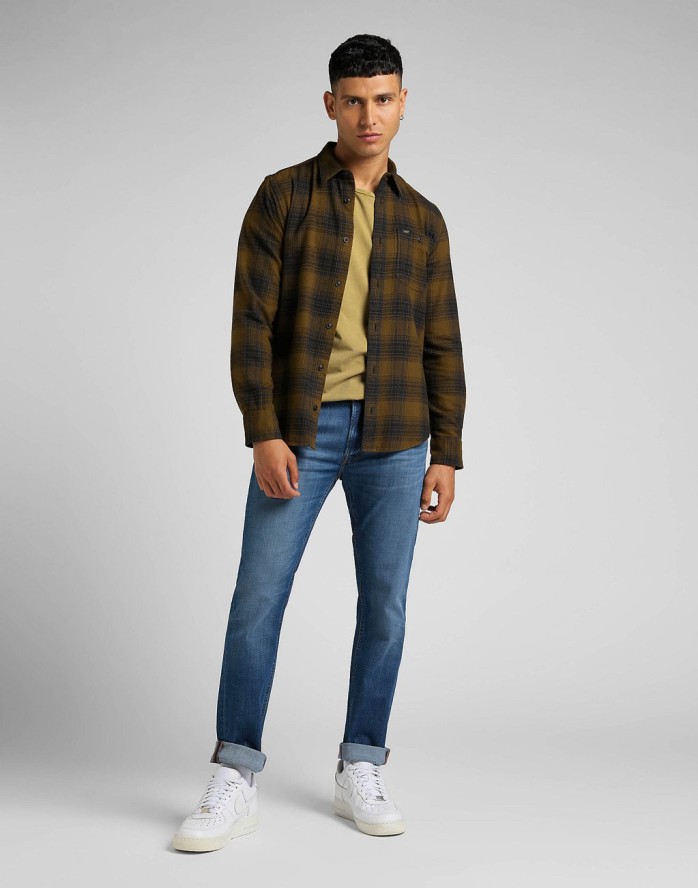 LEE DAREN ZIP FLY MĘSKIE SPODNIE JEANSOWE BLUE IRIS L707NLFF 112322223