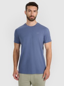 4F T-shirt regular gładki męski - granatowy 3XL