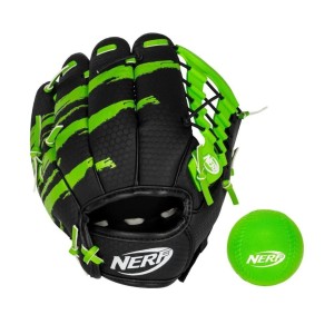 Rękawice baseballowe i piłka Nerf