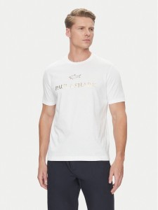 Paul&Shark T-Shirt C0P1239 Biały Regular Fit