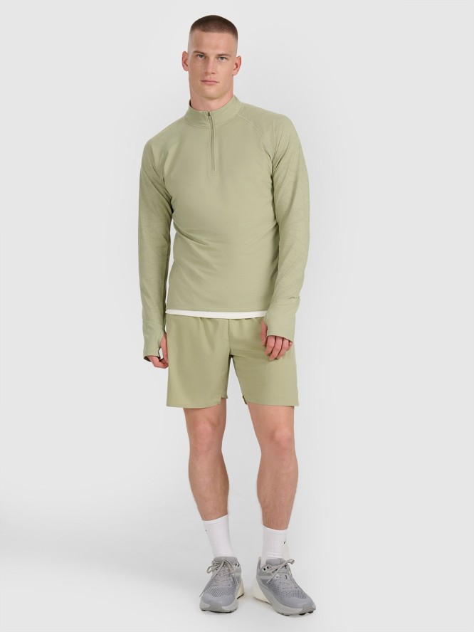 4F Bluza do biegania regular szybkoschnąca męska - oliwkowa/khaki S