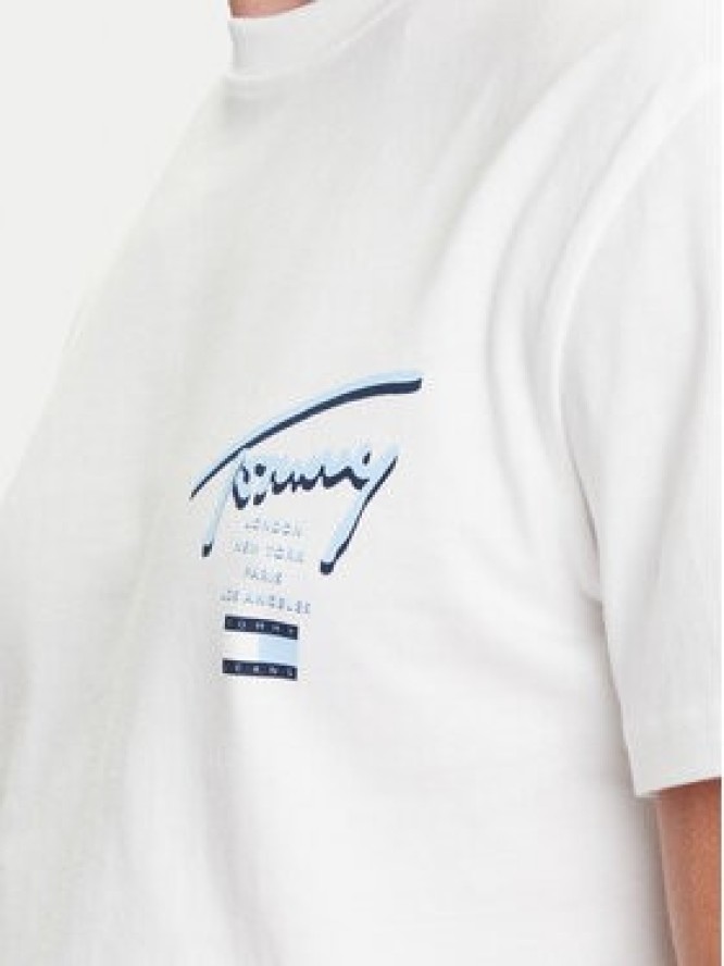 Tommy Jeans T-Shirt Signature City DM0DM21934 Biały Regular Fit