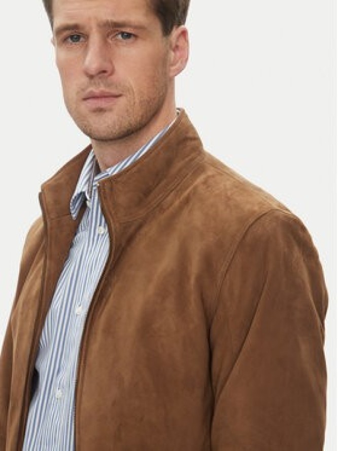 Serge Pariente Kurtka skórzana Expo Vs Beżowy Regular Fit