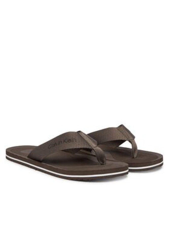 Calvin Klein Japonki Logo Webbing Strap HM0HM02106 Brązowy