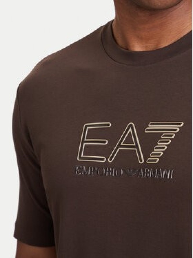 EA7 Emporio Armani T-Shirt 7M002239 AF13739 U6027 Brązowy Regular Fit
