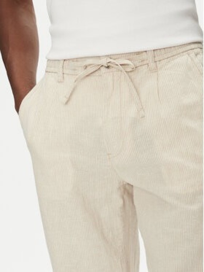 Lindbergh Spodnie materiałowe 30-003030 Beżowy Relaxed Fit