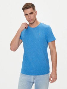 Tommy Jeans T-Shirt Jaspe DM0DM09586 Niebieski Slim Fit