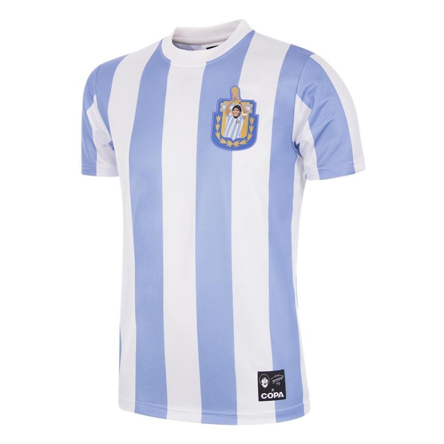 Koszulka retro piłkarska dla dorosłych - Maradona x COPA Argentyna 1986 - Biały