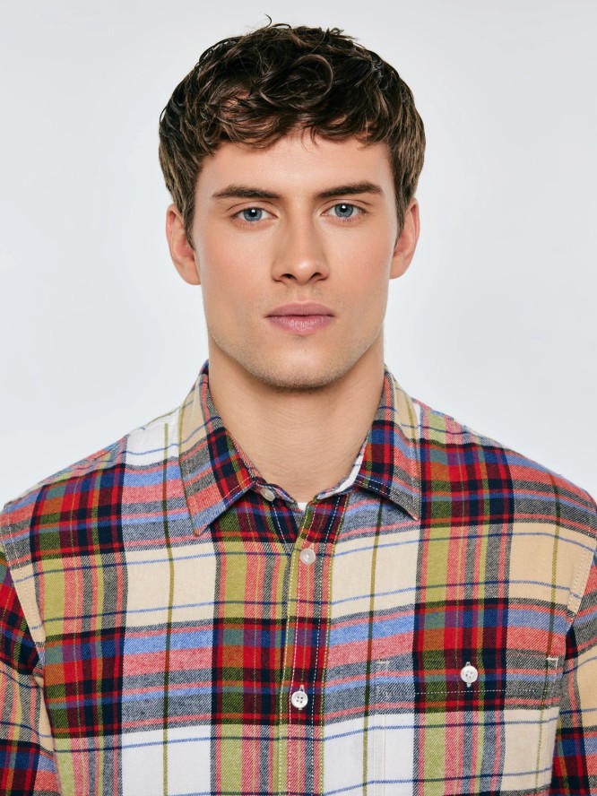 Koszula męska flanelowa wielokolorowa Flaneno 603
