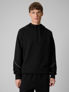 4F Bluza dresowa regular z kapturem męska - czarna M