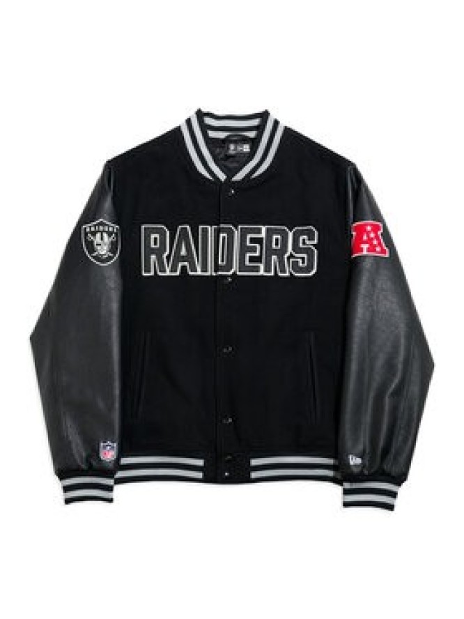 New Era Kurtka bomber New Era NFL Las Vegas Raiders Varsity 60596371 Czarny Regular Fit