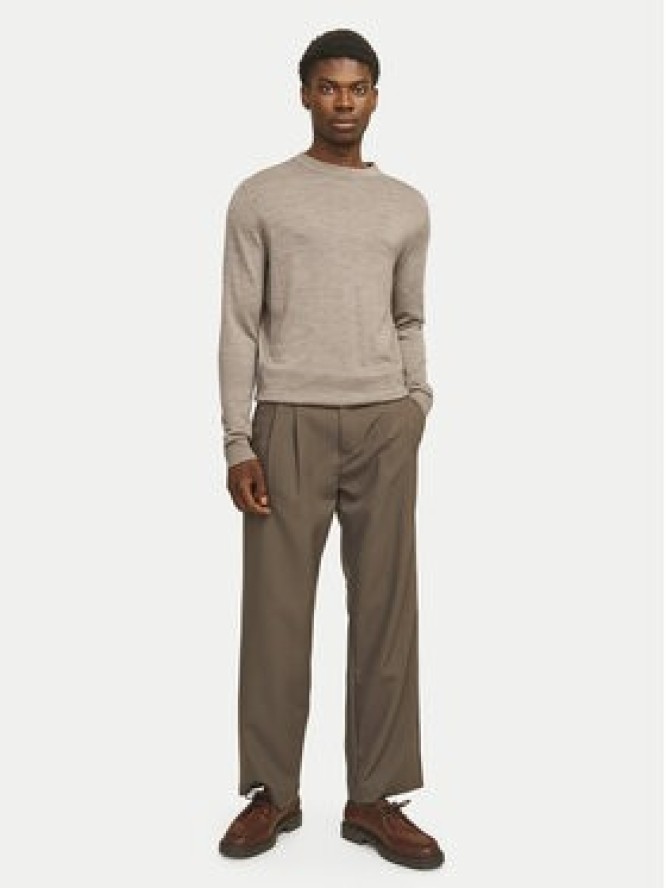 Jack & Jones Sweter Merino 12216817 Szary Regular Fit