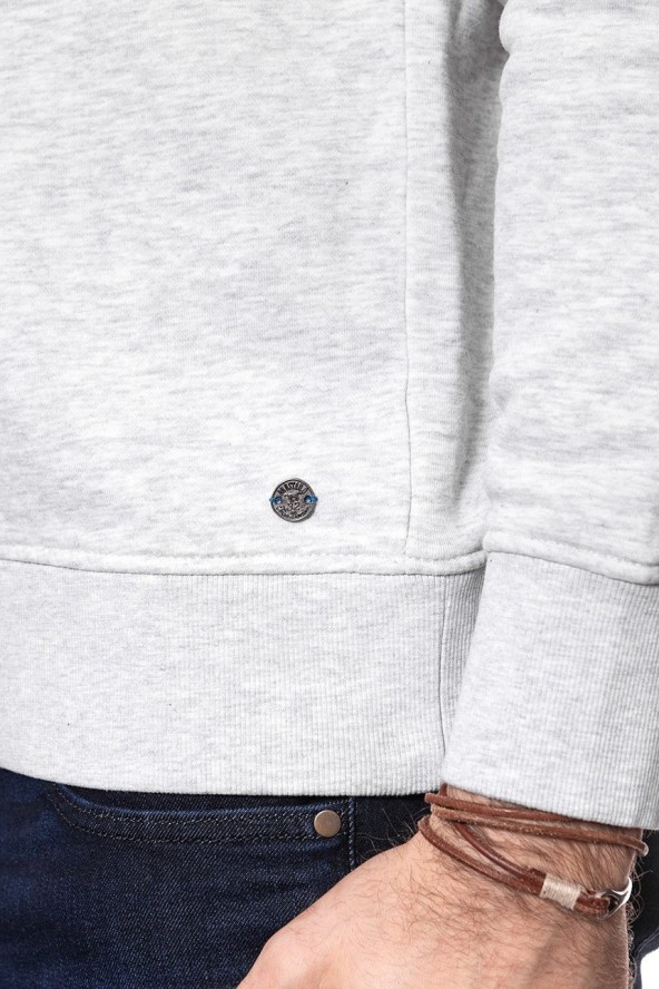 MUSTANG BLUZA Basic Crewneck LIGHT GREY MEL. 1007003 4163