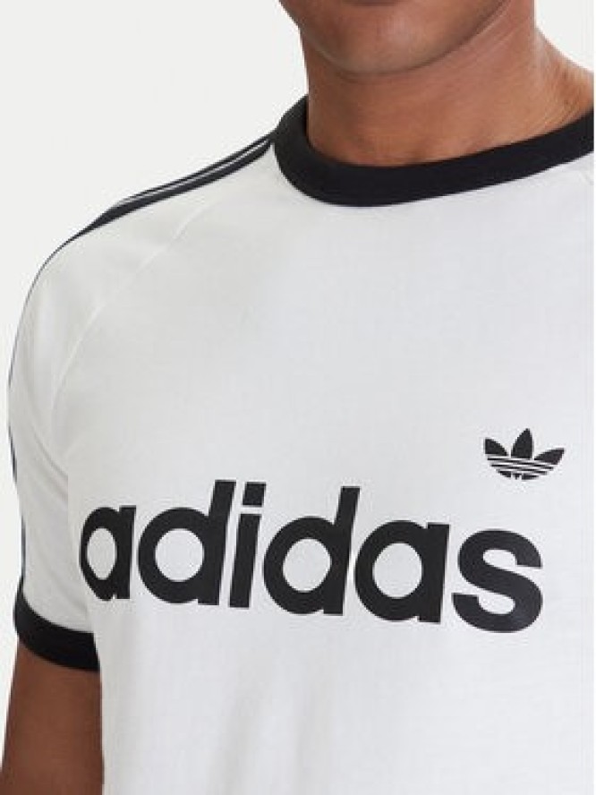 adidas T-Shirt 3-Stripes Ringer KF0418 Biały Slim Fit