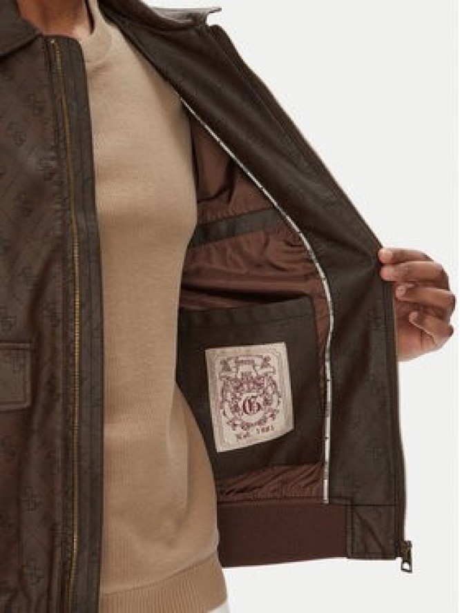 Guess Kurtka z imitacji skóry M5YL01 WGUC0 Brązowy Regular Fit