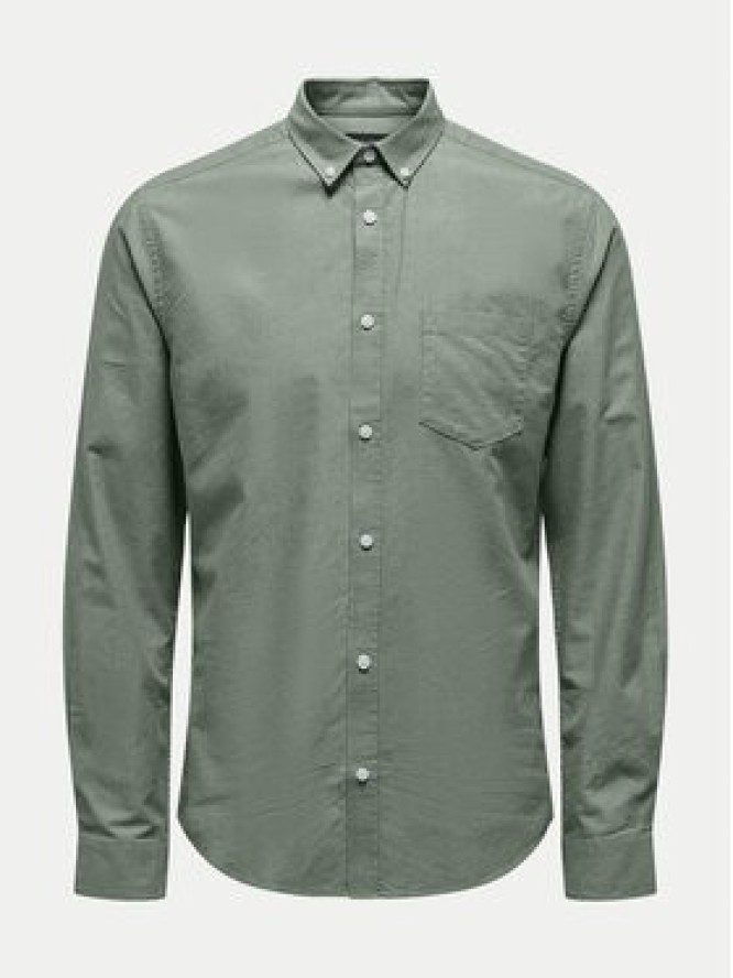 Only & Sons Koszula Alvaro 22006479 Zielony Slim Fit