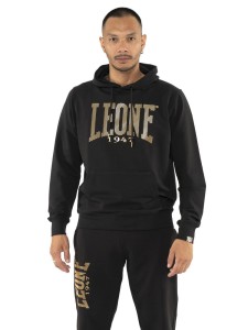 Leone Stripe Gold męska bawełniana bluza z kapturem bez zabrudzeń
